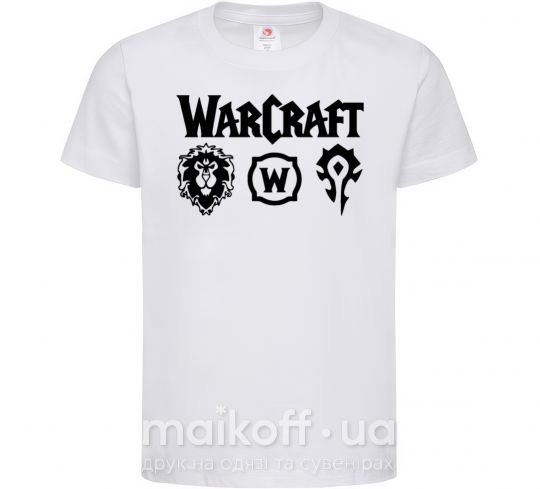 Детская футболка Warcraft symbols Белый фото