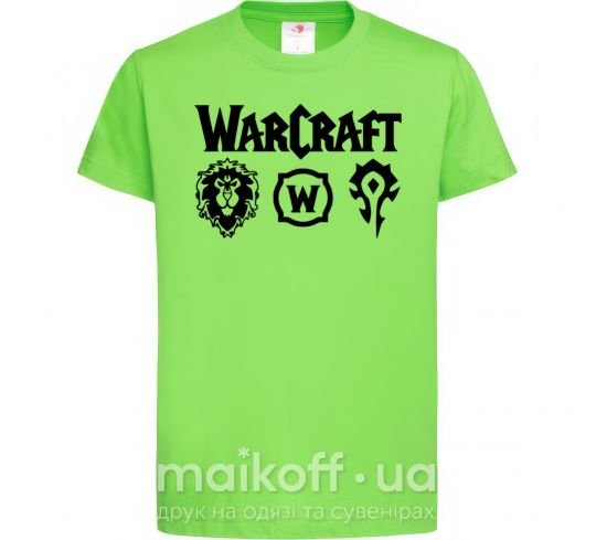 Детская футболка Warcraft symbols Лаймовый фото