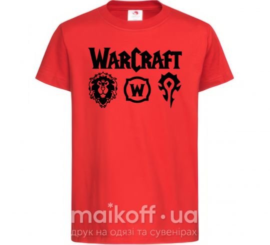 Детская футболка Warcraft symbols Красный фото