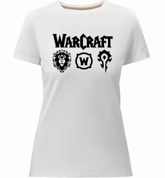 Женская премиум футболка Warcraft symbols Белый фото