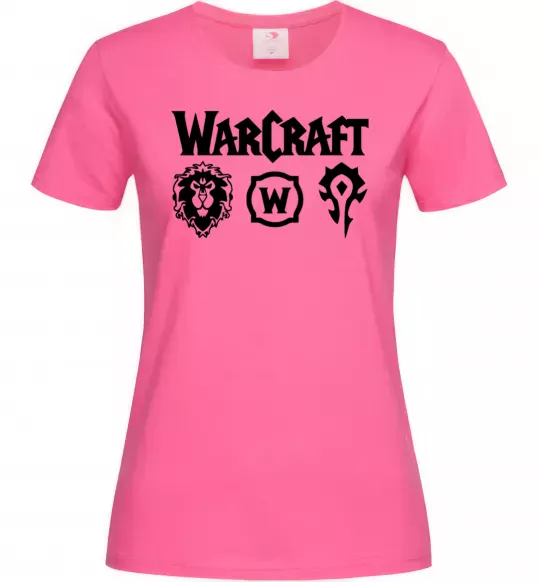 Жіноча футболка Warcraft symbols Яскраво-рожевий фото