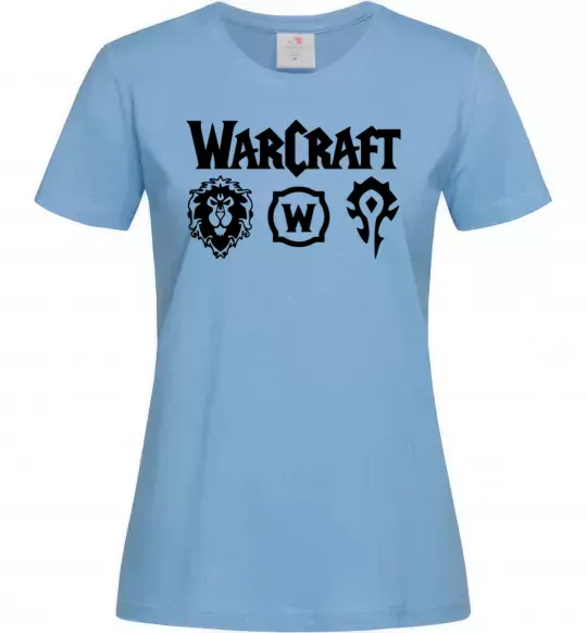 Жіноча футболка Warcraft symbols Блакитний фото