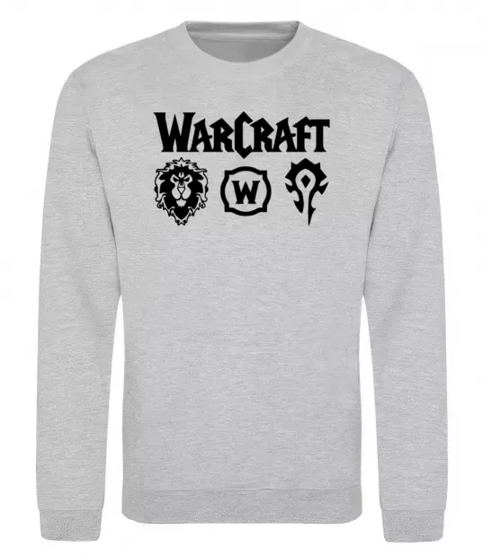 Свитшот Warcraft symbols Серый меланж фото