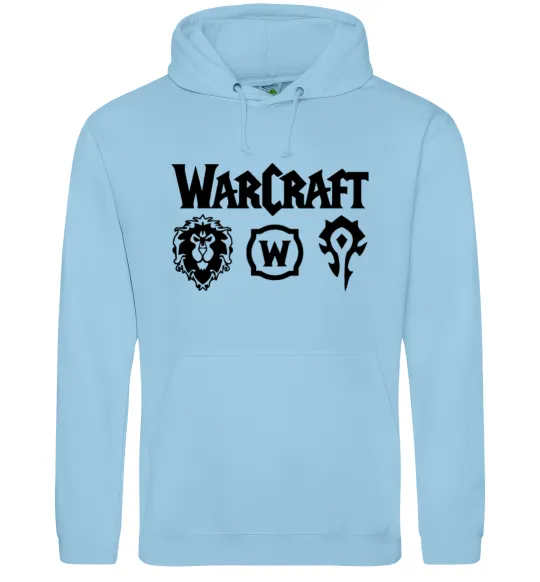 Жіноча толстовка (худі) Warcraft symbols Блакитний фото