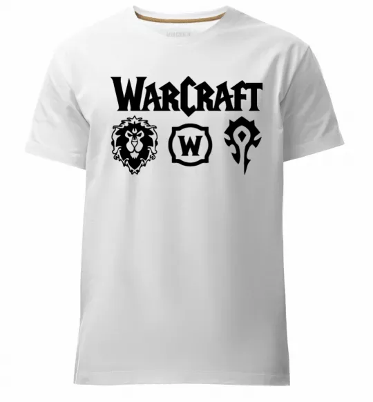 Мужская премиум футболка Warcraft symbols Белый фото