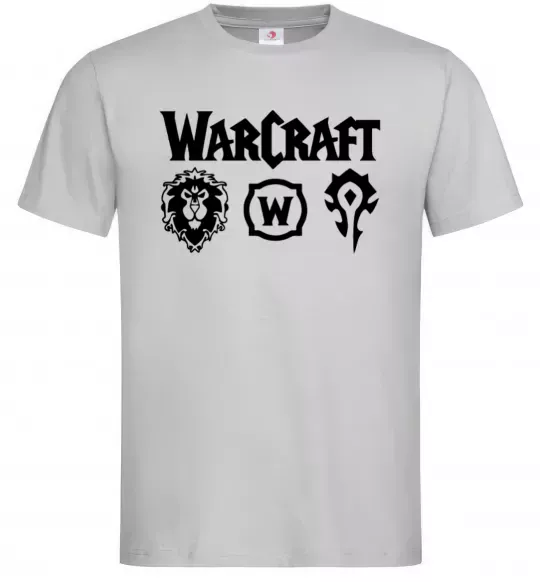 Мужская футболка Warcraft symbols Серый фото