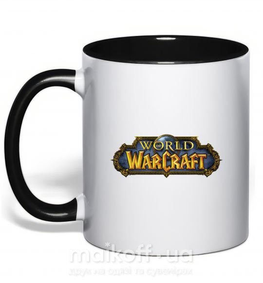 Чашка з кольоровою ручкою Warcraft color logo Чорний фото