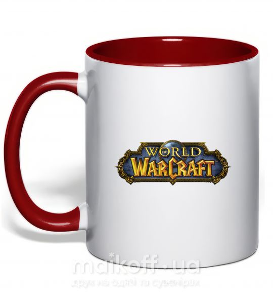 Чашка з кольоровою ручкою Warcraft color logo Червоний фото