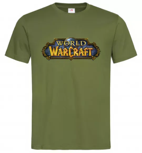 Мужская футболка Warcraft color logo Оливковый фото
