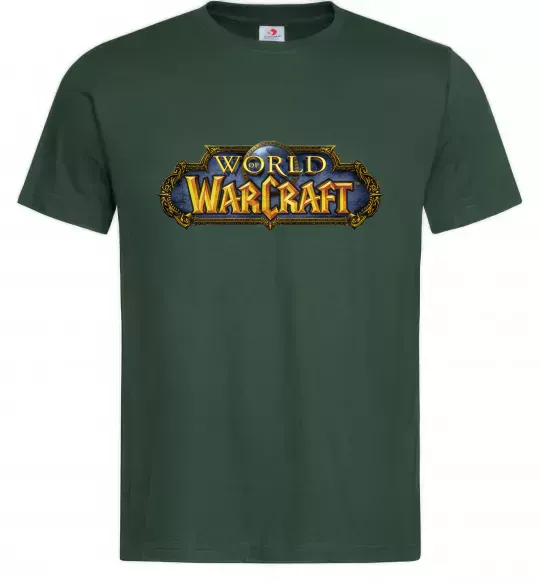 Мужская футболка Warcraft color logo Темно-зеленый фото