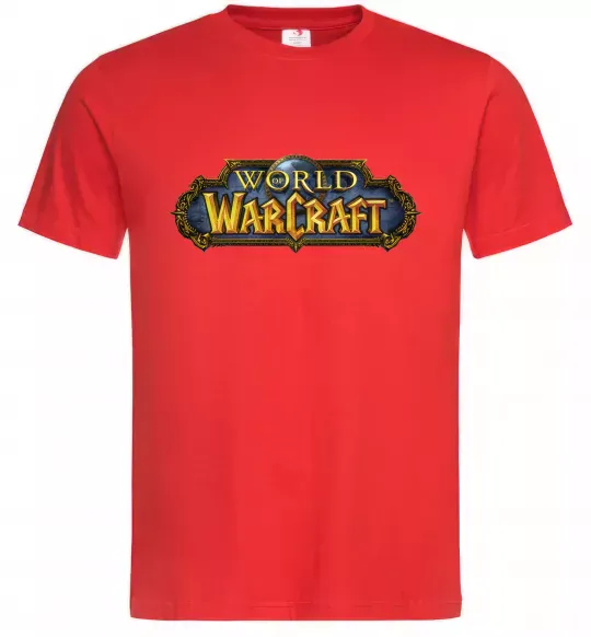 Мужская футболка Warcraft color logo Красный фото
