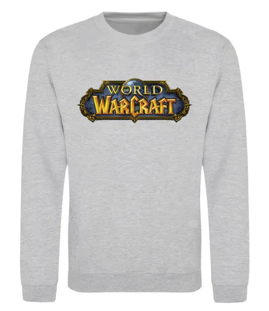 Свитшот Warcraft color logo Серый меланж фото