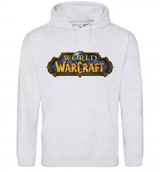 Чоловіча толстовка (худі) Warcraft color logo Сірий меланж фото