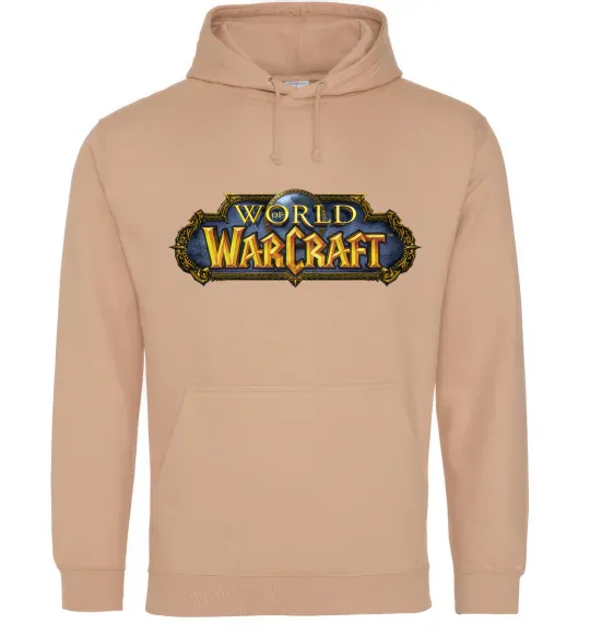 Чоловіча толстовка (худі) Warcraft color logo Пісочний фото