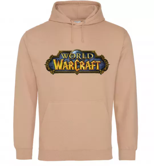 Женская толстовка (худи) Warcraft color logo Песочный фото