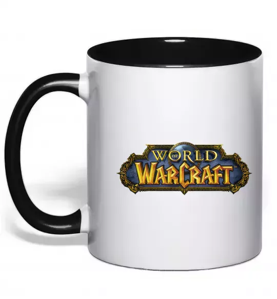 Чашка с цветной ручкой Warcraft color logo Черный фото