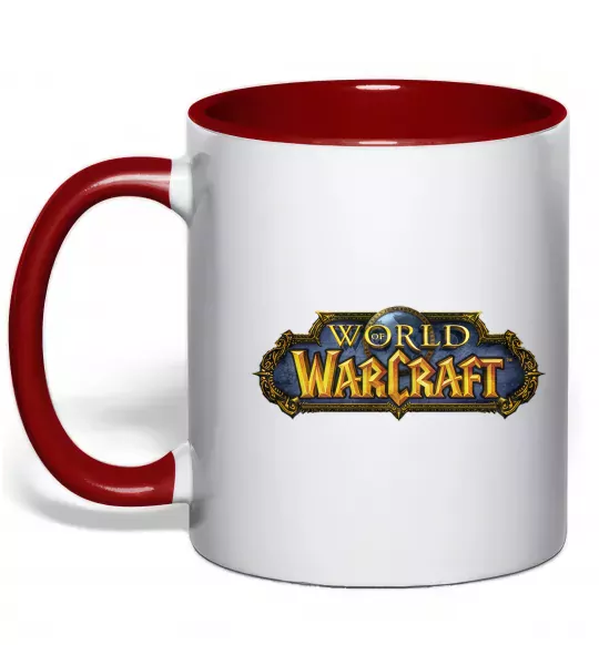 Чашка с цветной ручкой Warcraft color logo Красный фото