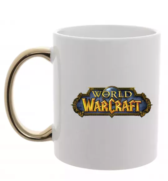 Чашка с цветной ручкой Warcraft color logo Золото фото