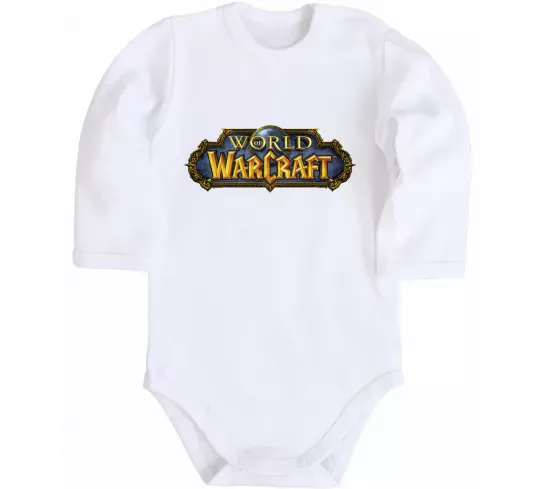 Дитячий бодік Warcraft color logo Білий фото