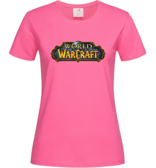 Женская футболка Warcraft color logo Ярко-розовый фото