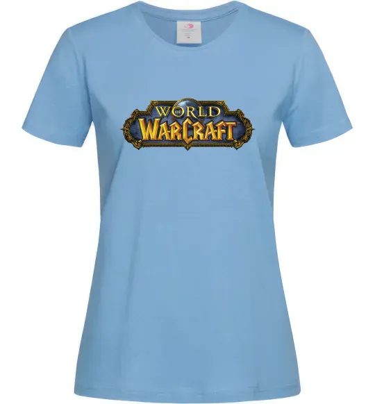 Женская футболка Warcraft color logo Голубой фото