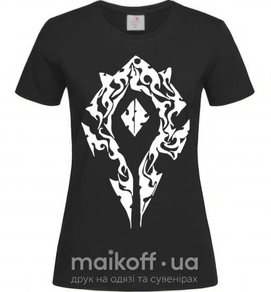 Женская футболка World of Warcraft sign Черный фото