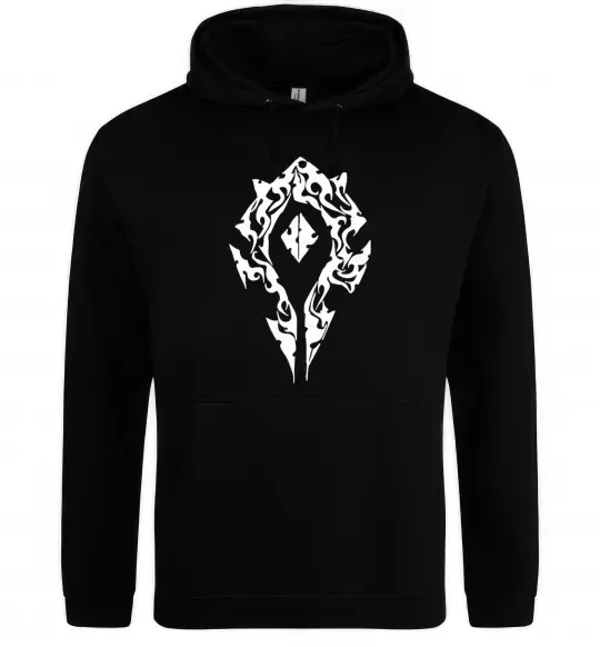 Мужская толстовка (худи) World of Warcraft sign Черный фото