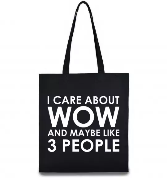Еко-сумка I care about WoW Чорний фото