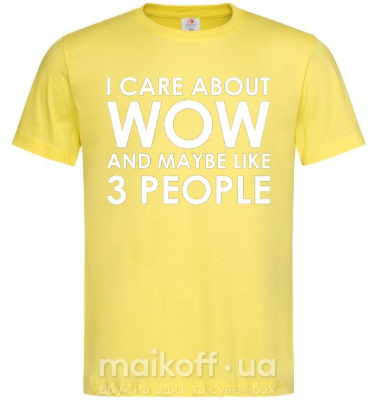 Чоловіча футболка I care about WoW Лимонний фото