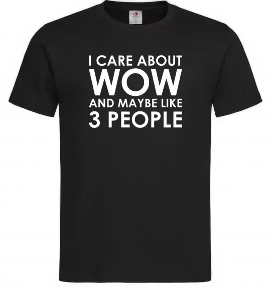 Мужская футболка I care about WoW Черный фото