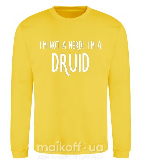 Світшот I am not a nerd i am druid Сонячно жовтий фото