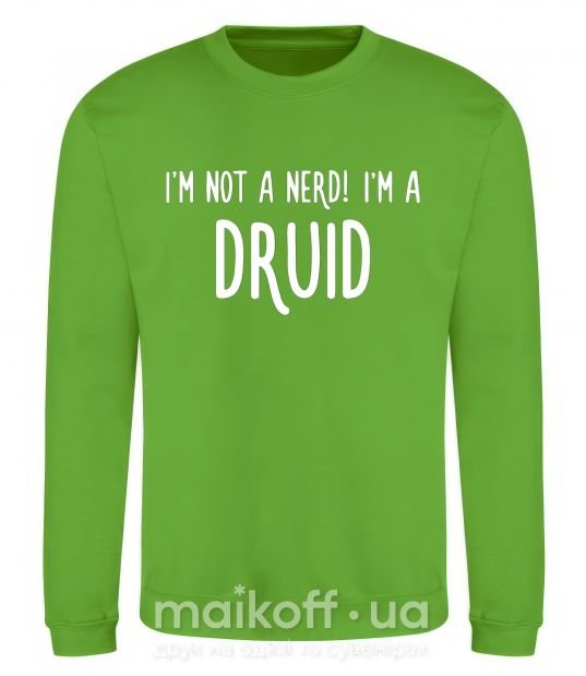 Світшот I am not a nerd i am druid Лаймовий фото