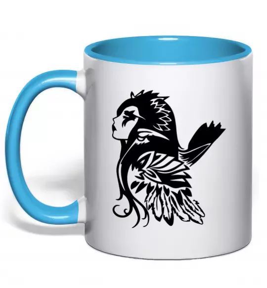 Чашка с цветной ручкой Warcraft Elf Голубой фото