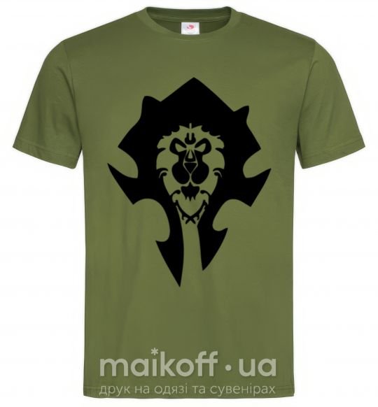 Мужская футболка The Bifactional Warcraft Symbol Оливковый фото