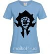 Женская футболка The Bifactional Warcraft Symbol Голубой фото
