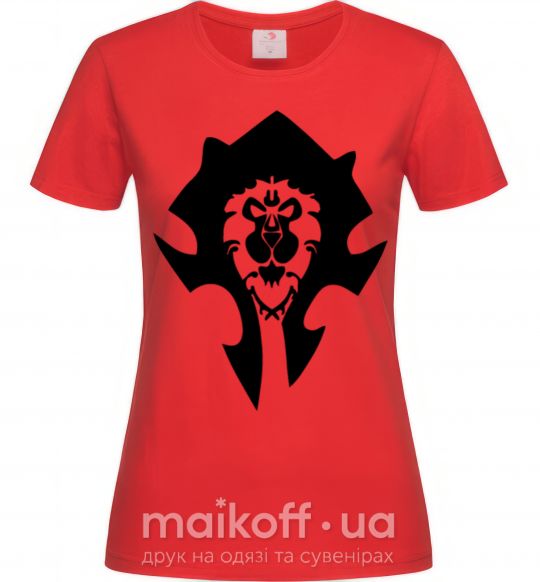 Женская футболка The Bifactional Warcraft Symbol Красный фото
