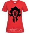 Женская футболка The Bifactional Warcraft Symbol Красный фото