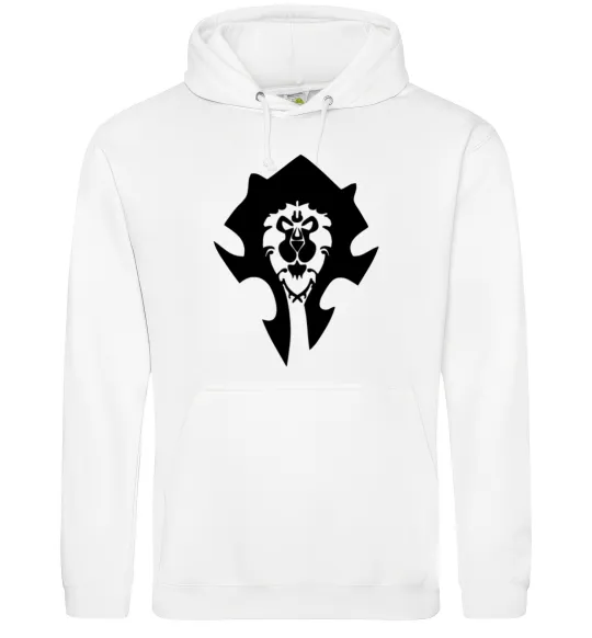 Чоловіча толстовка (худі) The Bifactional Warcraft Symbol Білий фото