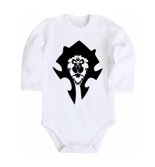 Дитячий бодік The Bifactional Warcraft Symbol Білий фото