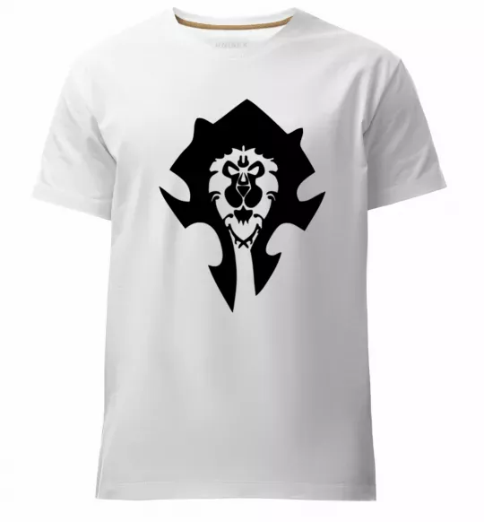 Мужская премиум футболка The Bifactional Warcraft Symbol Белый фото