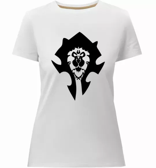 Женская премиум футболка The Bifactional Warcraft Symbol Белый фото