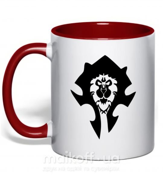 Чашка з кольоровою ручкою The Bifactional Warcraft Symbol Червоний фото