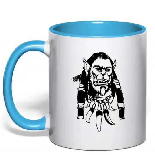 Чашка з кольоровою ручкою Durotan Блакитний фото