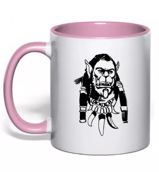 Чашка з кольоровою ручкою Durotan Ніжно рожевий фото