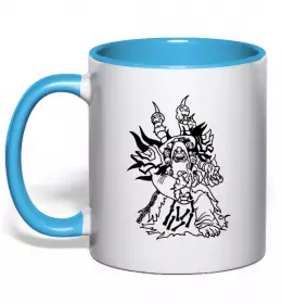 Чашка з кольоровою ручкою Warcraft орк Зелений фото Чашка з кольоровою ручкою Warcraft орк Зелений фото