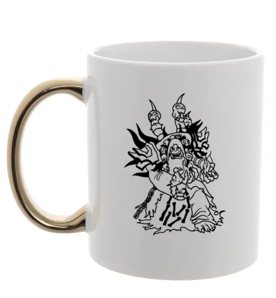 Чашка з кольоровою ручкою Guldan Золото фото