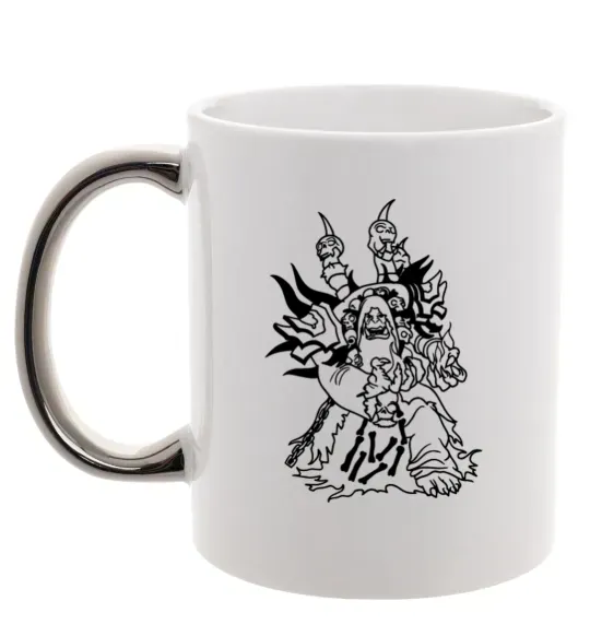 Чашка з кольоровою ручкою Guldan Срібло фото