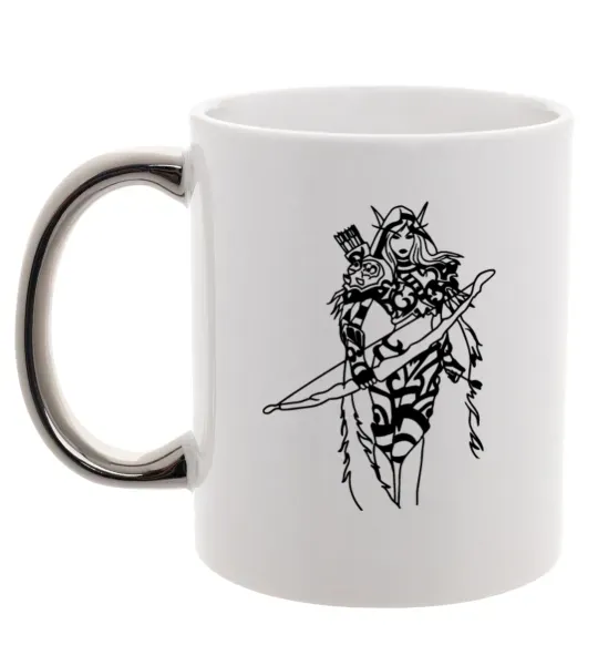 Чашка з кольоровою ручкою Windrunner Срібло фото