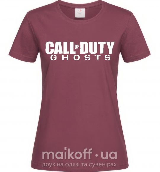 Женская футболка Call of Duty ghosts Бордовый фото