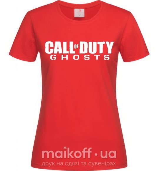 Женская футболка Call of Duty ghosts Красный фото